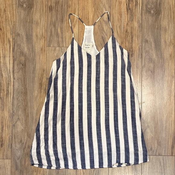 Style Rack Navy and White Striped Dress - Picture 1 of 6